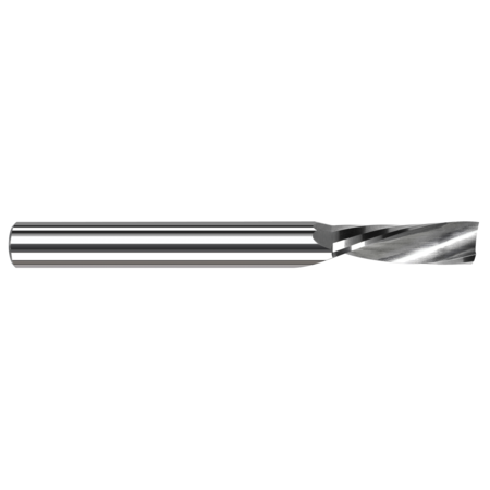 HARVEY TOOL End Mill for Plastics - Single Flute - Square, 0.1250" (1/8), Overall Length: 2" 44908